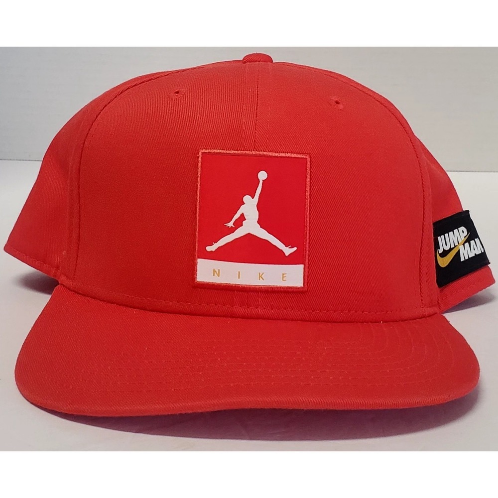 Nike Pro Jump Man Jordan Ballcap Red Orange OSFA Unisex 2021 Excellent Condition